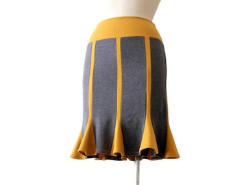 Pencil skirt, Womens Plus Size Clothing, Jersey Skirt, Gray Skirt, Jersey Custom Skirt, Mustard Yellow Skirt, Knee Length Skirt, Skirt