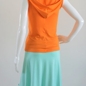 Asymmetric shirt / Hoodie top / Plus size hoodie/ Summer top / Orange blouse / Summer hoodie top / Custom plus size clothing / Womens tops image 2