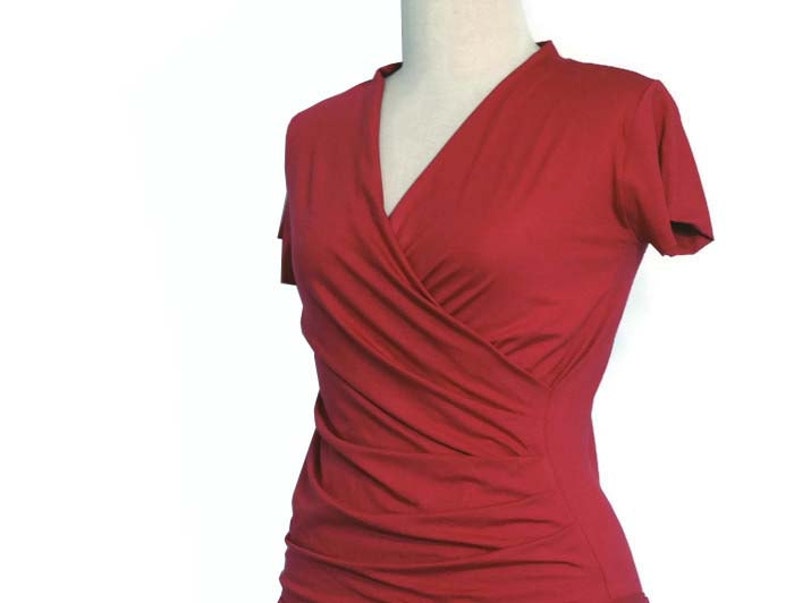 Wrap Top Red Top Summer Top Short Sleeve Maternity Casual - Etsy