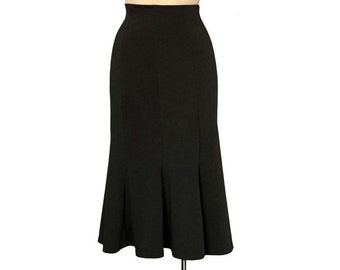 Jersey long skirt - Black skirt - Custom long skirt - Eight-gore custom womens skirt - Plus size skirt - Long skirt - Plus size clothing