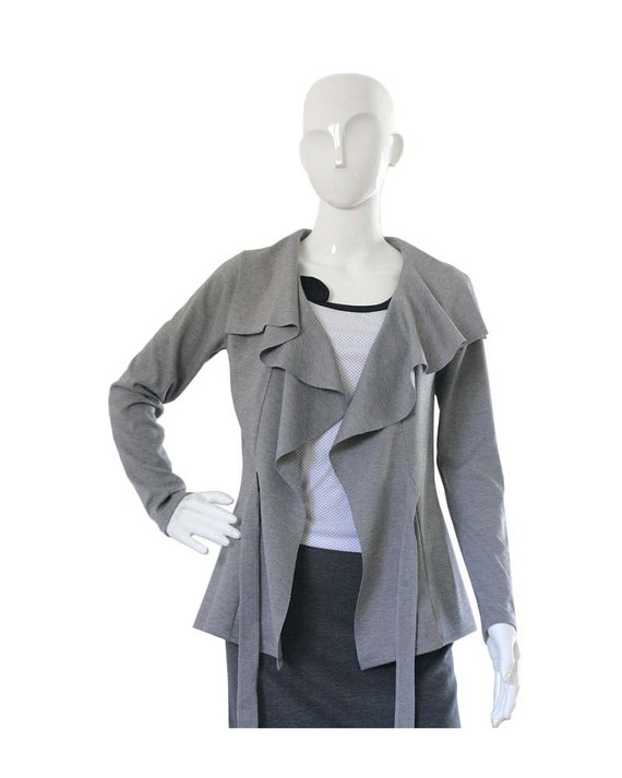 Ruffled jacket Jersey jacket Spring jacket Long sleeve | Etsy
