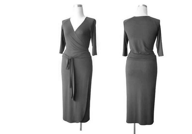 grey wrap dress maxi