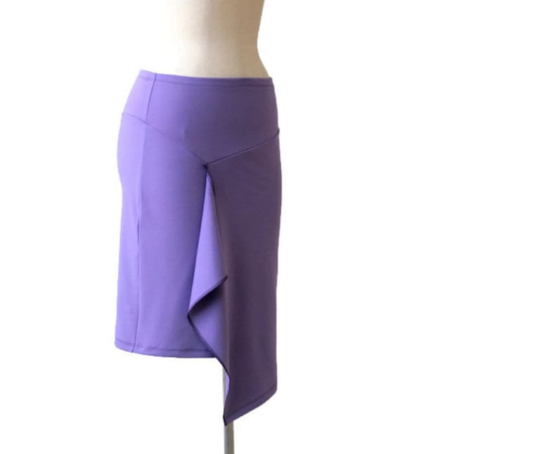 Asymmetric Tulip Wrap Skirt Jersey Wrap Skirt Knee Length Pencil Skirt