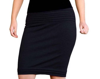 Pencil skirts for women knee length, Stretchy Jersey Pencil Skirt, Pencil Skirt, Pleated Pencil Skirt, Plus size skirt, Plus size clothing