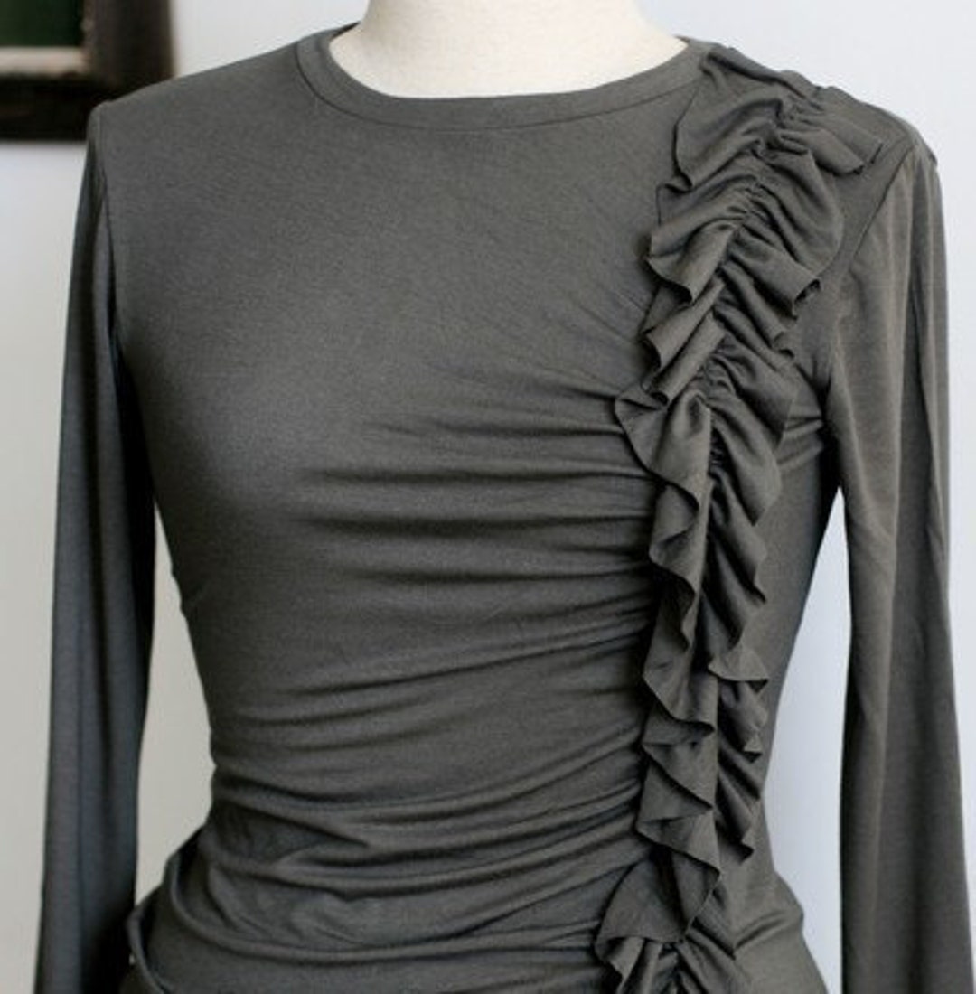 Ruffled Top With Long or Short Sleeves Custom Top Shirred - Etsy