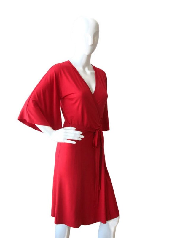 wrap dress with bell sleeves