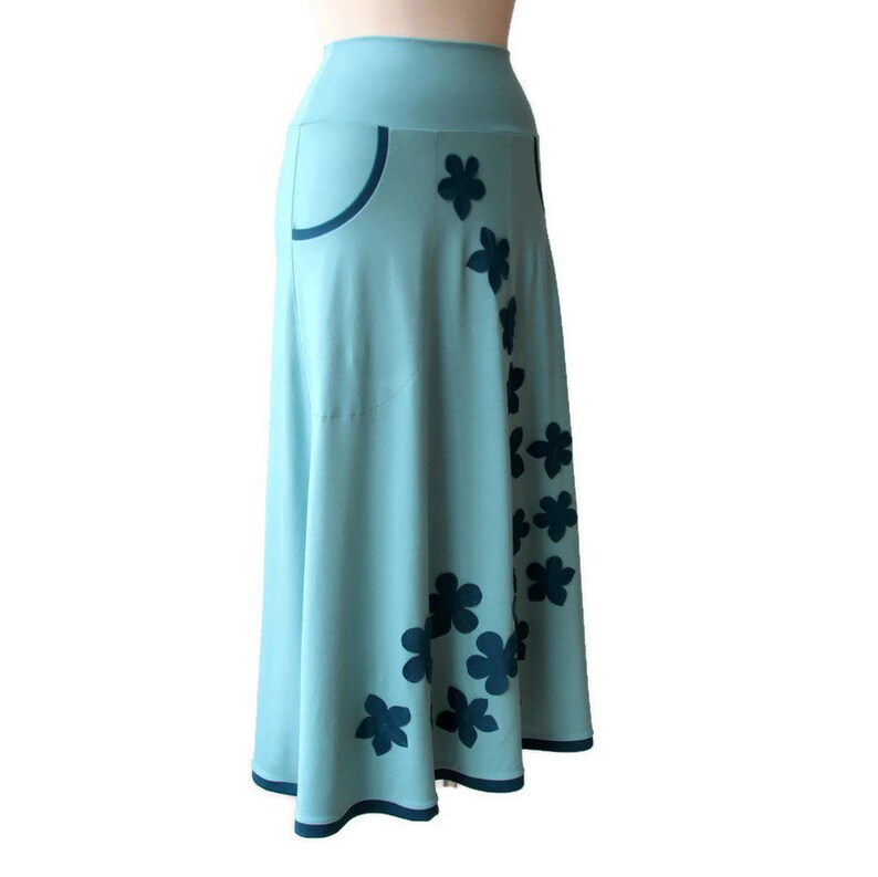 Evening skirt A line skirt with pockets Custom applique skirt Plus size skirt Plus size clothing Classic long skirt Maxi skirt