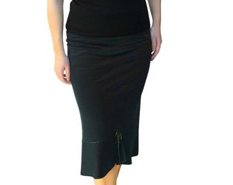 Black Pencil Skirt, Plus Size Pencil Skirt,  Maxi Skirt, Ruffled Skirt, Long Casual Plus Size Skirt for work, Plus Size Clothing day