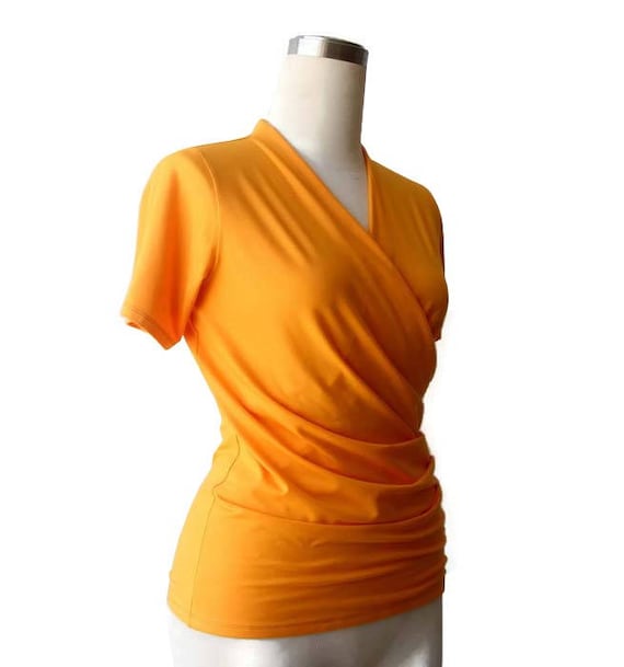 short sleeve wrap shirt