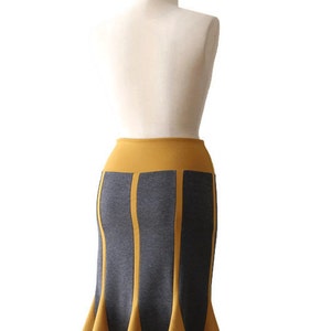 Pencil skirt, Womens Plus Size Clothing, Jersey Skirt, Gray Skirt, Jersey Custom Skirt, Mustard Yellow Skirt, Knee Length Skirt, Skirt image 2