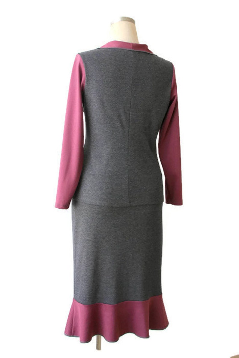 SALE Ruffled Jacket Long Sleeve Jersey Jacket Grey Jacket Etsy