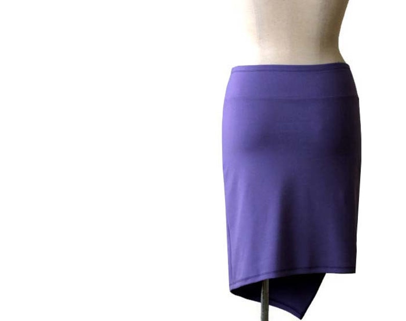 Asymmetric Tulip Wrap Skirt Jersey Wrap Skirt Knee Length Pencil Skirt