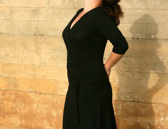 black wrap dress plus