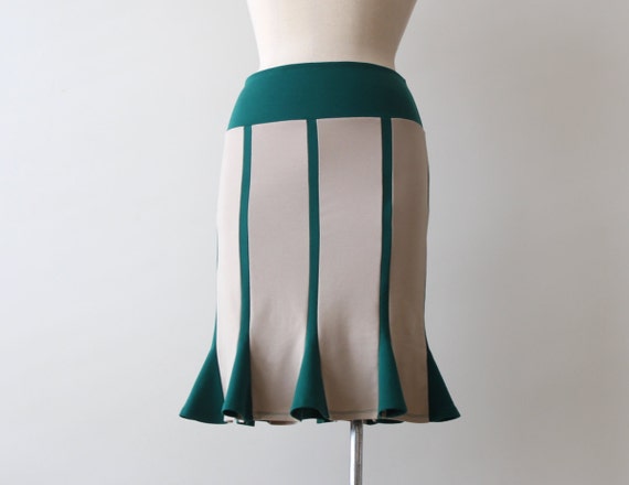 Pencil Skirt Jersey Skirt Beige Skirt Green Skirt Knee Length