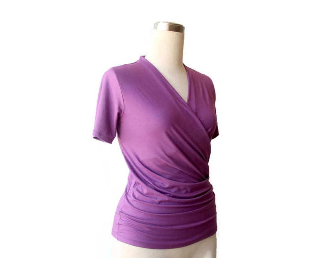 Wrap Top Wrap Blouse Wrap Shirt Lilac Top Custom Plus Size - Etsy