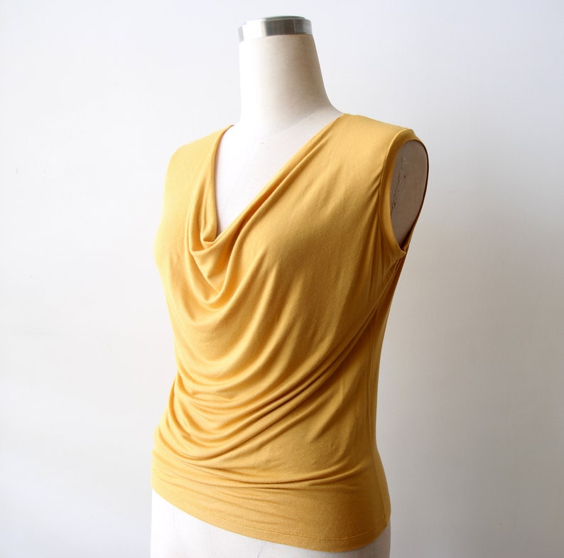 mustard yellow sleeveless top