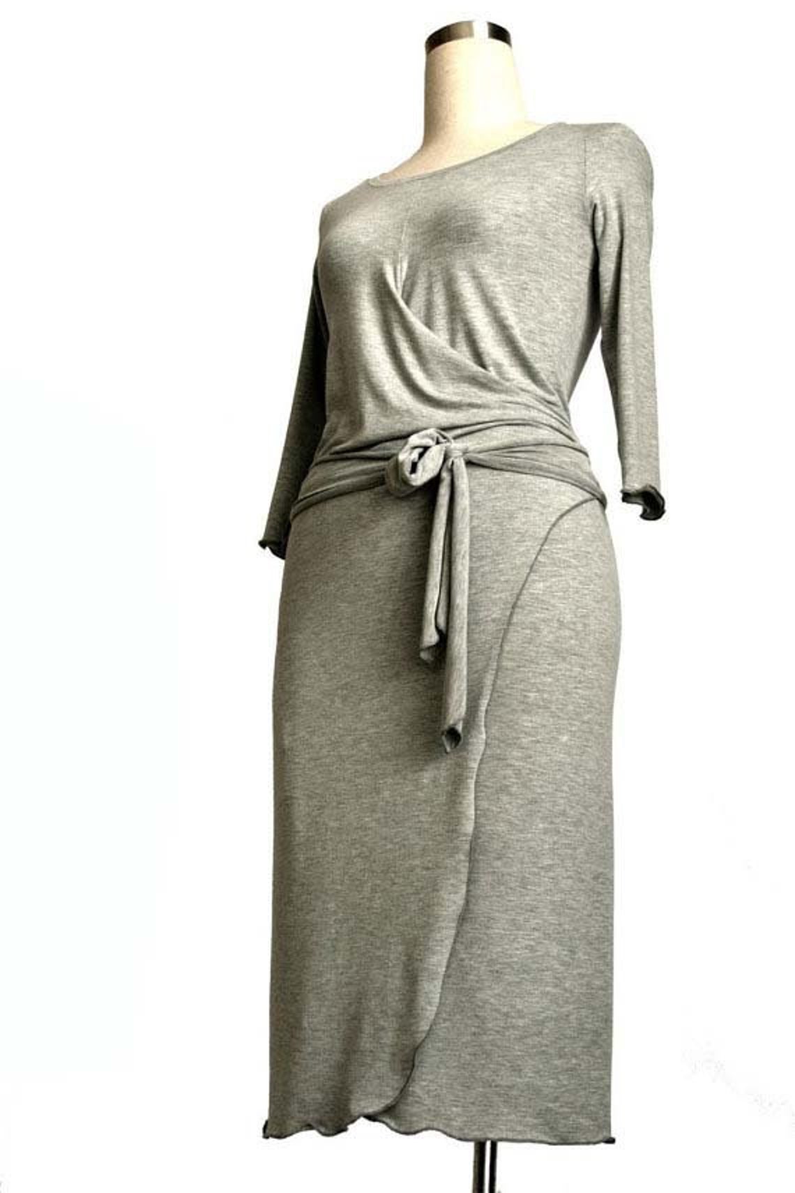 Wrap Dress with raglan sleeves Jersey wrap dress Midi dress | Etsy