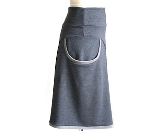 Pocket skirt, A line skirt, Grey skirt, Midi skirt, Custom size skirt, Casual skirt, Skirt with pockets, Plus size skirt