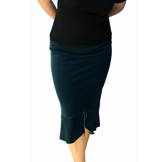 Plus size black 2025 work skirt