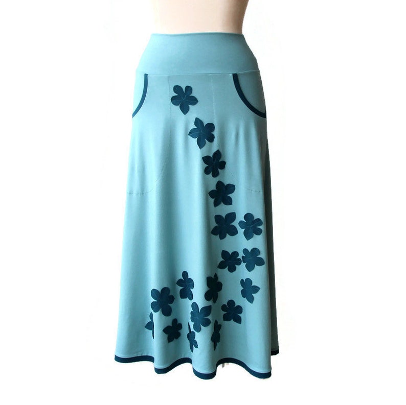 Evening skirt A line skirt with pockets Custom applique skirt Plus size skirt Plus size clothing Classic long skirt Maxi skirt