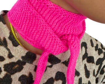 Handknit Merino Wool Mini Scarf: Sophie Scarf Inspired Neck Warmer