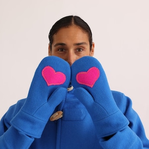 Warme wollen wanten | Gezellige handgemaakte handschoenen met hartdetail | Winteraccessoire | Gevoerd en windbestendig