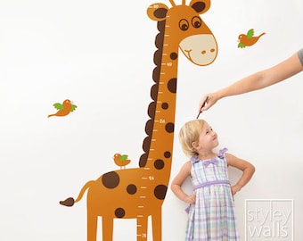 Indicatore Di Crescita Per Bambini 50-150 Cm – Adesivo Murale Con Animali Del Bosco E Giraffa, Rimovibile