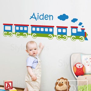 Train Wall Decal for Nursery Baby Room, Choo Choo Train Personalized Vinyl Wall Decal for Kids, Choo Choo Train Wall Decal Sticker