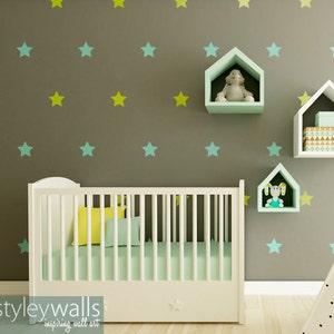 Stars Wall Decal, Stars Wall Sticker, Stars Nursery Decal, Large Stars for Nursery Baby Room Decor, Stars Kids Room Decor 30 stars image 1