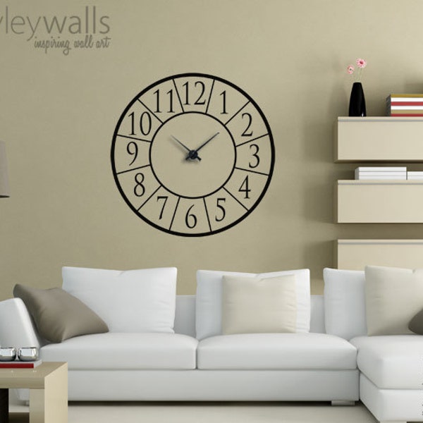 Clock Wall Decal Etsy