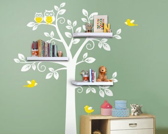 Shelf Tree Wall Decal Nursery Decal Wall Sticker, Shelves Tree Decal, Nursery Tree Decal, Kids Room Decor Sticker, Shelving Tree Wall Decal