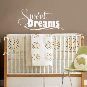 Sweet Dreams Wall Decal, Sweet Dreams Vinyl Lettering Wall Decal, Sweet Dreams Wall Sticker, Girls Boys Bedroom Baby Nursery Wall Decal