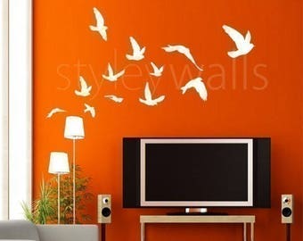 Elegant Flying Flock of Birds. Quality Vinyl Matte Wall Decal - Etsy