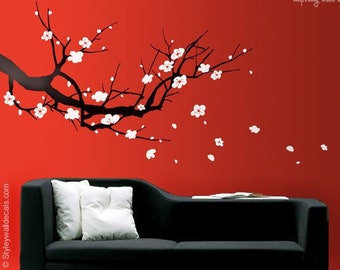 Cherry Blossom Branch Wall Decals, Branch Nursery Wall decals, Plum Sakura Tree Wall Decal, Cherrom Blossom Tree Home Decor, Cherry Branch