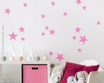 Stars Wall Decal, Stars Wall Sticker, Nursery Stars Wall Decor, Baby Room Wall Decal, Stars Wall Decor, Set of 50 Stars Wall Decals