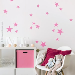 Stars Wall Decal, Stars Wall Sticker, Nursery Stars Wall Decor, Baby Room Wall Decal, Stars Wall Decor, Set of 50 Stars Wall Decals