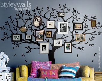 Family Tree Wall decal -Tree Wall Decal - Photo Frame Tree Wall Decal Sticker, Frame Tree Living Room Wall Decal, Family Tree Home Decor