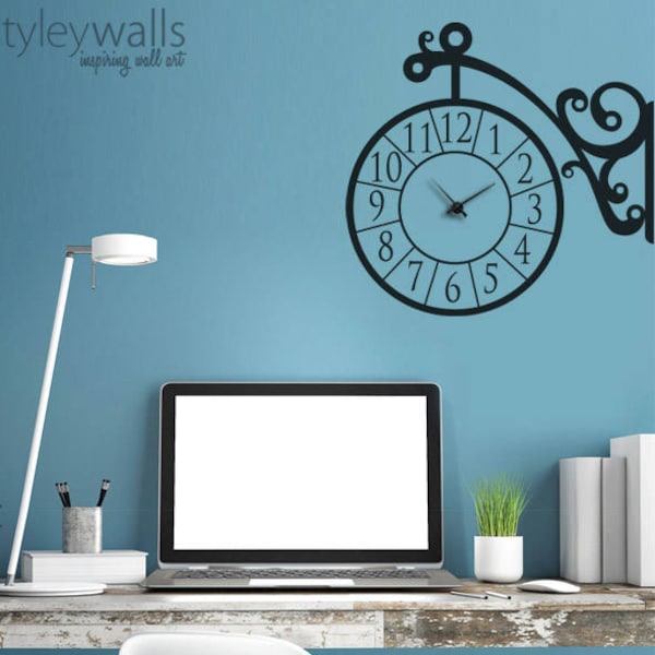 Clock Wall Decal Etsy