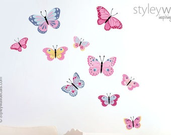 Butterflies Wall Decal, Butterfly Wall Decal, Butterflies Wall Sticker, Butterfly Nursery Decor, Butterflies Baby Girls Room Wall Decals