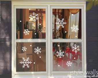 Snow Flakes Wall Decal, Holidays Wall Decal, SnowFlakes Sticker, Christmas Wall Decal, Window Decoration Wall Decal, Christmas Decor