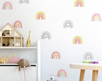 Rainbow Autocollant Mural Couleurs Pastel Uni Enfant Chambre Nursery Decal Art
