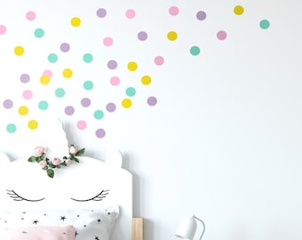 Polka Dots Wall Decal, Confetti Wall Decal, Colorful Dots Pattern Wall Decal, Confetti Dots Wall Decor, Nursery Kids Room Wall Decals
