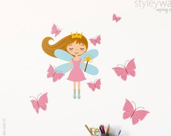 Fairy Butterfly Wall Decals – Removable Vinyl Stickers For Girls Bedroom, Nursery & Kids Room Decor