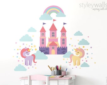 thumbnail image 2 of DECOWALL Rainbow & Unicorn Wall Decals - Pink Kids Room Decor, Removable Wall Stickers For Nursery 2 of 11
