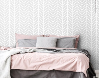 Fishbone Wallpaper, Herringbone Wallpaper, Modern Pattern Wallpaper, Lines Wallpaper, Fabric Wallpaper, Peel and Stick, Self Adhesive