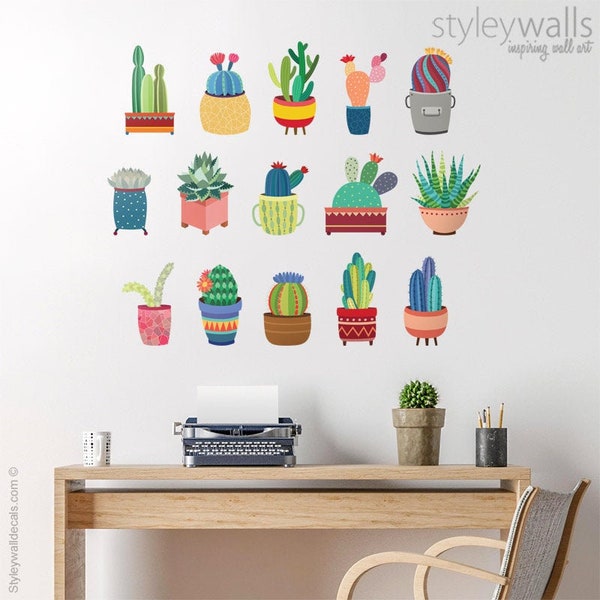 Cactus Wall Decal Etsy