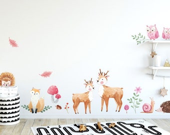 Woodland Animals Wall Decal, Forest Animals Wall Decal, Forest Animals Wall Decal Sticker, Woodland Critters Wall Decor, Woodland Room Decor