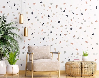 Terrazzo Wall Decal, Terrazzo Wall Sticker, Stones Wall Sticker, Marble Stones Wall Decal, Abstract Wall Stickers, Home Decor Stickers