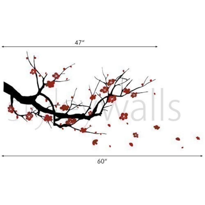 Cherry Branch Wall Decals Cherry Blossom Wall Decal Sakura Etsy Ireland