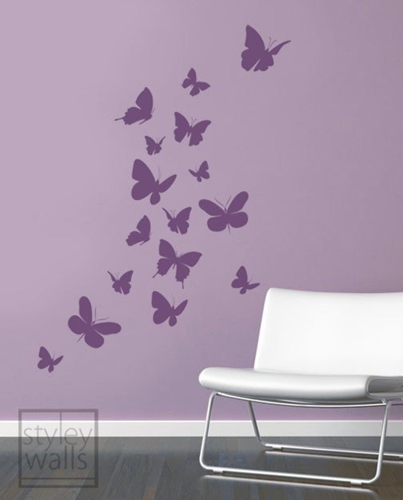 Butterflies Wall Decal Butterflies Wall Sticker for Nursery Etsy